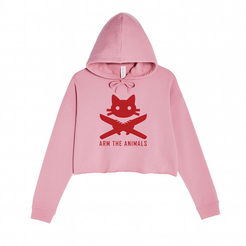 Load image into Gallery viewer, Women&#39;s | 9 Lives 2 Lose | Crop Hoodie - Arm The Animals Clothing LLC
