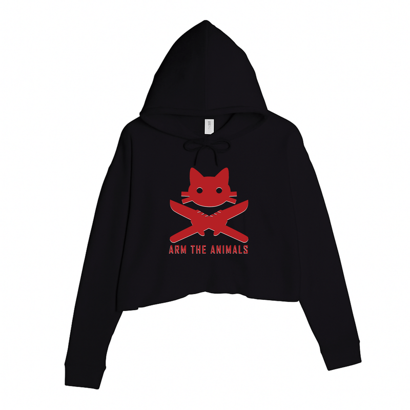 Load image into Gallery viewer, Women&#39;s | 9 Lives 2 Lose | Crop Hoodie - Arm The Animals Clothing LLC
