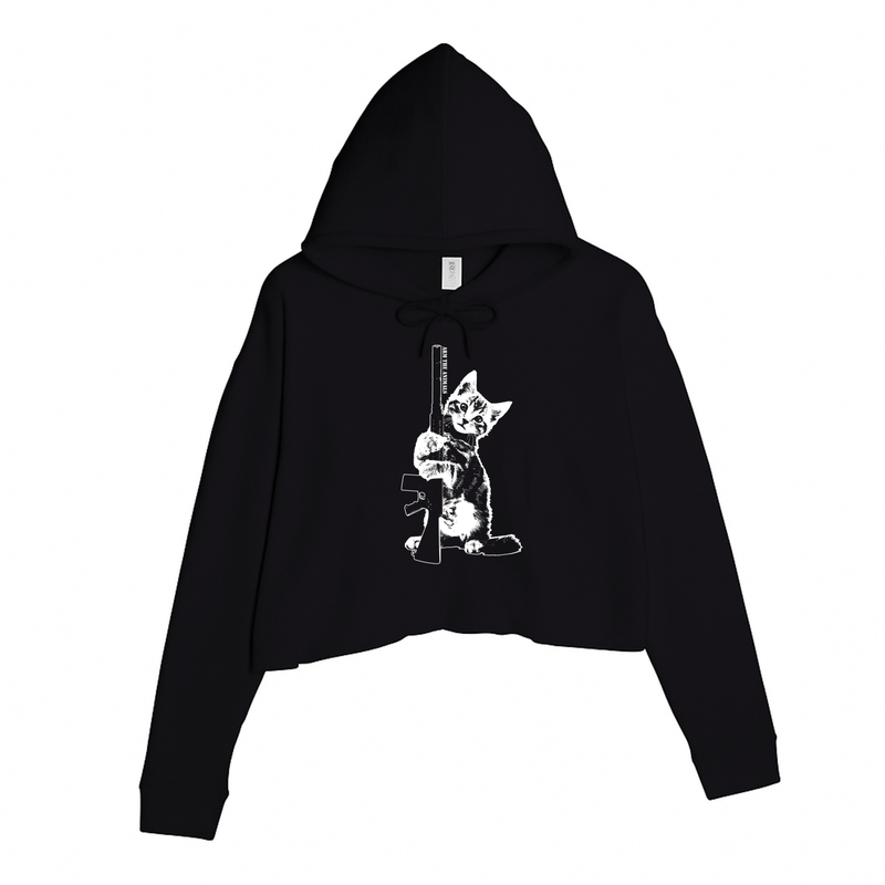Load image into Gallery viewer, Women&#39;s | Ain&#39;t Kitten Around | Crop Hoodie - Arm The Animals Clothing LLC
