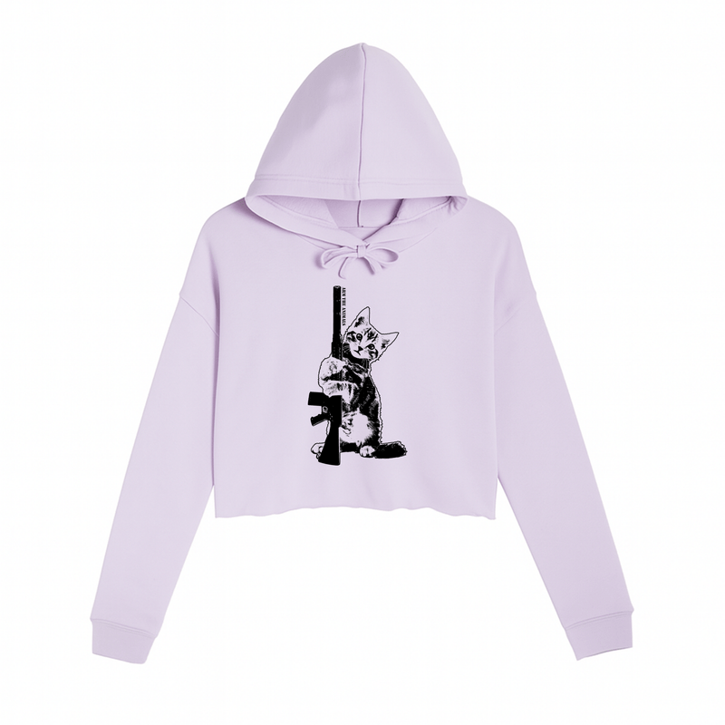 Load image into Gallery viewer, Women&#39;s | Ain&#39;t Kitten Around | Crop Hoodie - Arm The Animals Clothing LLC
