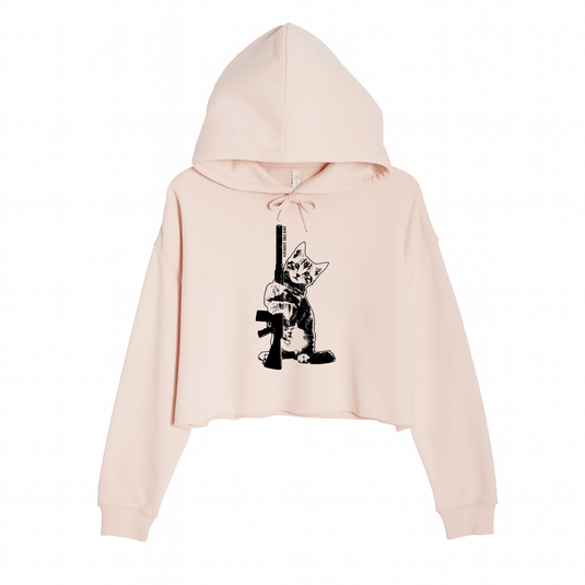 Women's | Ain't Kitten Around | Crop Hoodie - Arm The Animals Clothing LLC