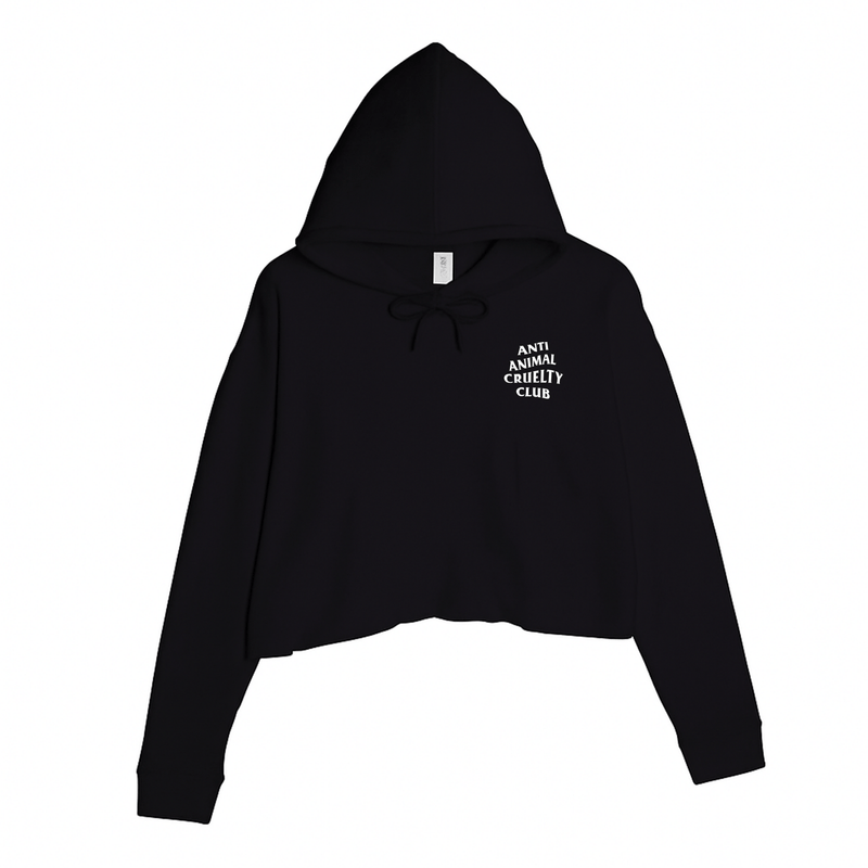 Load image into Gallery viewer, Women&#39;s | Anti Animal Cruelty Club | Crop Hoodie - Arm The Animals Clothing LLC
