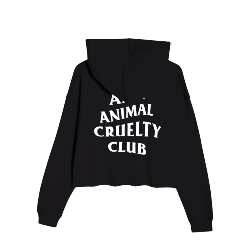 Load image into Gallery viewer, Women&#39;s | Anti Animal Cruelty Club | Crop Hoodie - Arm The Animals Clothing LLC

