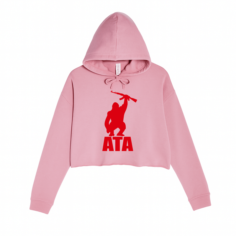 Load image into Gallery viewer, Women&#39;s | ATA Gorilla Logo | Crop Hoodie - Arm The Animals Clothing LLC
