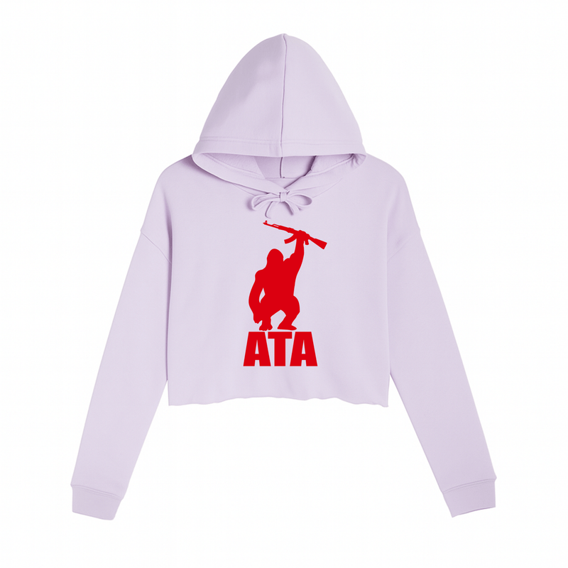 Load image into Gallery viewer, Women&#39;s | ATA Gorilla Logo | Crop Hoodie - Arm The Animals Clothing LLC
