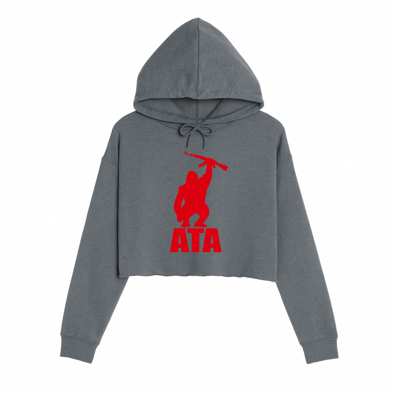 Load image into Gallery viewer, Women&#39;s | ATA Gorilla Logo | Crop Hoodie - Arm The Animals Clothing LLC
