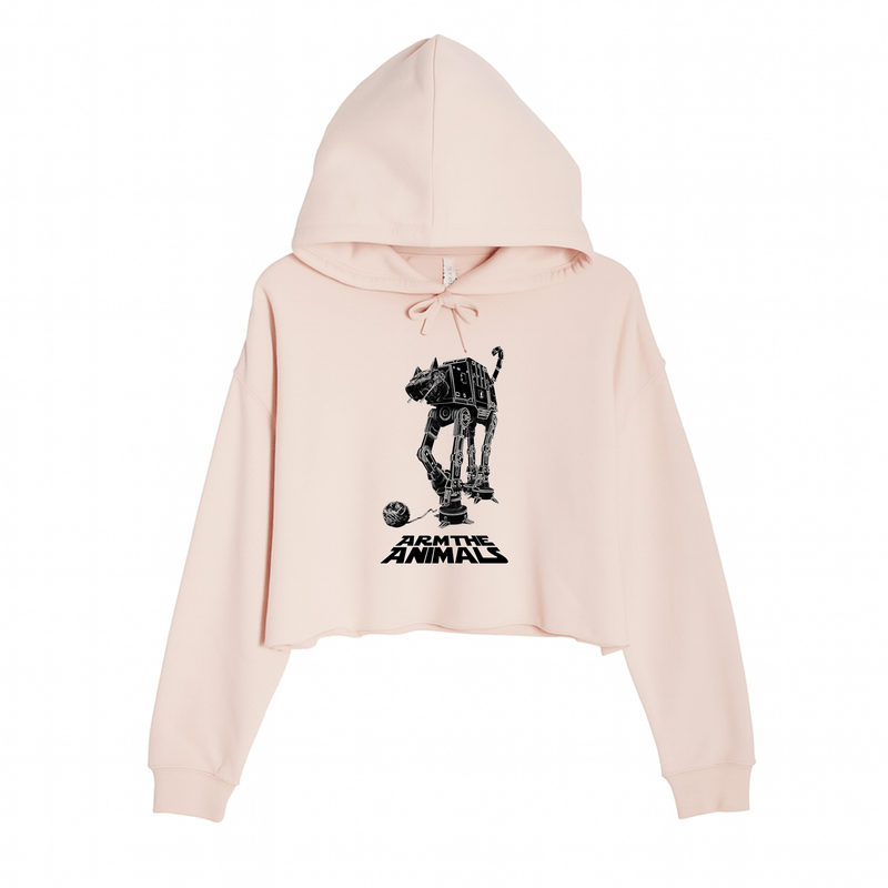 Load image into Gallery viewer, Women&#39;s | Cat - At | Crop Hoodie - Arm The Animals Clothing LLC
