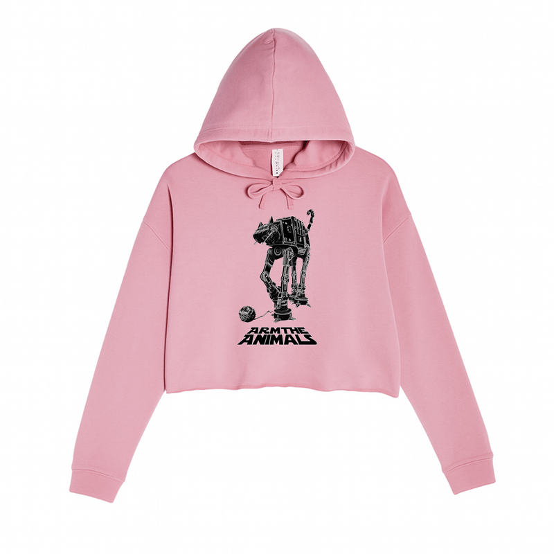 Load image into Gallery viewer, Women&#39;s | Cat - At | Crop Hoodie - Arm The Animals Clothing LLC

