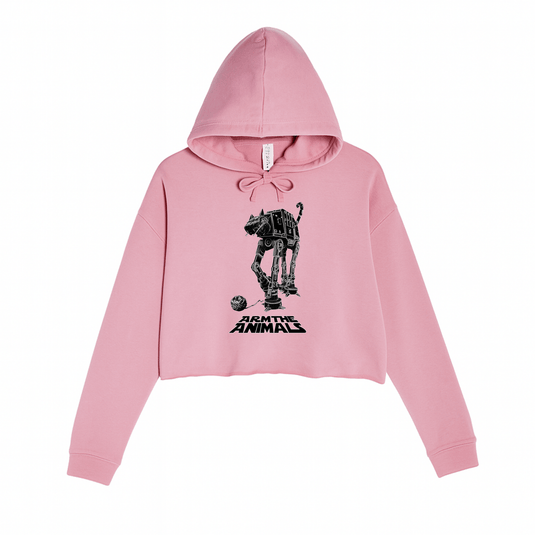 Women's | Cat - At | Crop Hoodie - Arm The Animals Clothing LLC