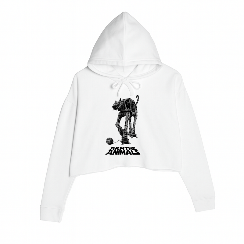 Load image into Gallery viewer, Women&#39;s | Cat - At | Crop Hoodie - Arm The Animals Clothing LLC
