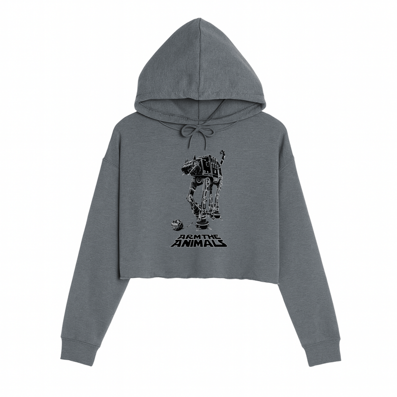 Load image into Gallery viewer, Women&#39;s | Cat - At | Crop Hoodie - Arm The Animals Clothing LLC
