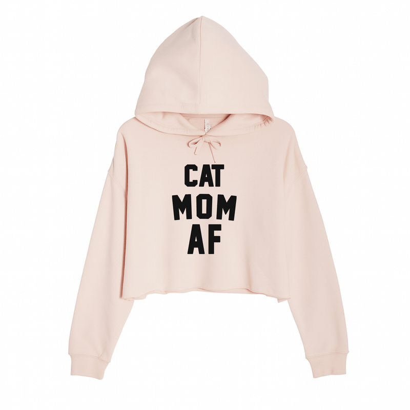 Load image into Gallery viewer, Women&#39;s | Cat Mom AF | Crop Hoodie - Arm The Animals Clothing LLC
