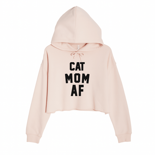 Women's | Cat Mom AF | Crop Hoodie - Arm The Animals Clothing LLC