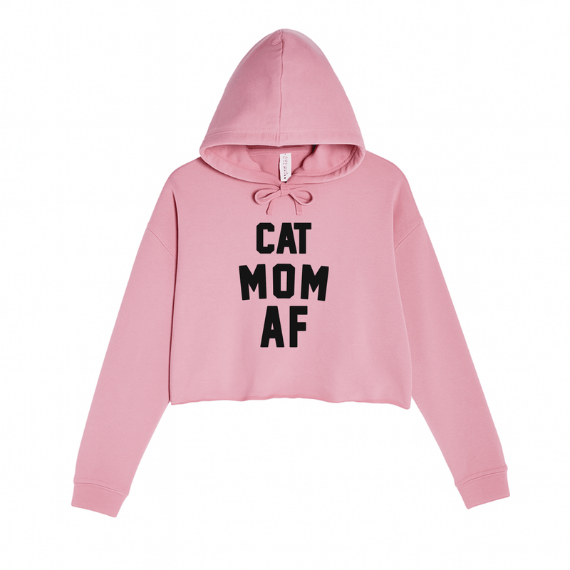 Load image into Gallery viewer, Women&#39;s | Cat Mom AF | Crop Hoodie - Arm The Animals Clothing LLC
