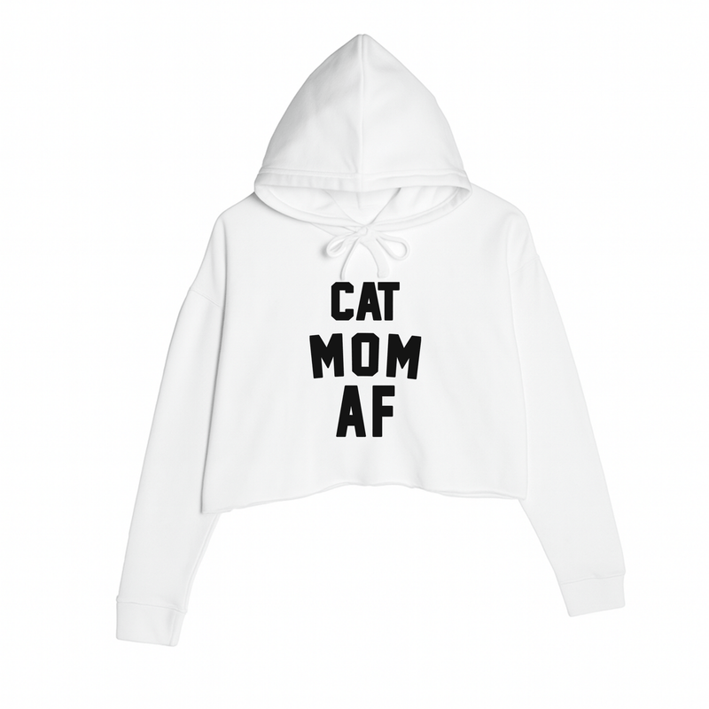 Load image into Gallery viewer, Women&#39;s | Cat Mom AF | Crop Hoodie - Arm The Animals Clothing LLC
