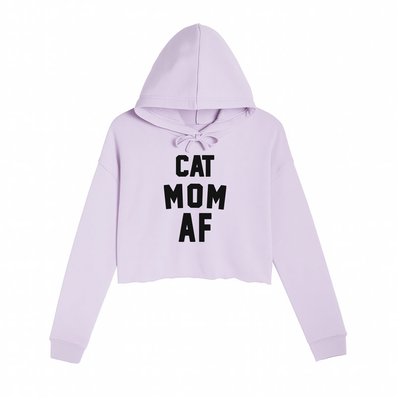 Load image into Gallery viewer, Women&#39;s | Cat Mom AF | Crop Hoodie - Arm The Animals Clothing LLC
