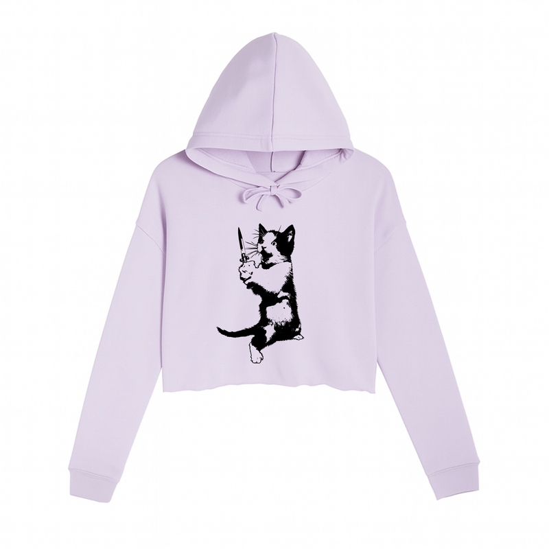 Load image into Gallery viewer, Women&#39;s | Cat The Ripper | Crop Hoodie - Arm The Animals Clothing LLC
