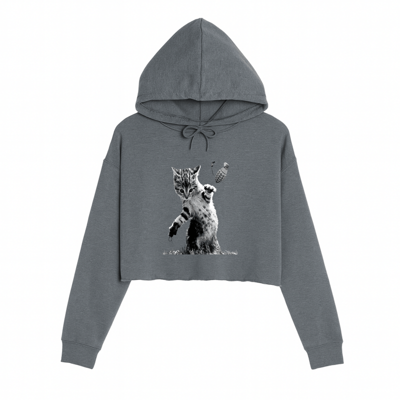 Load image into Gallery viewer, Women&#39;s | Catastrophe 2.0 | Crop Hoodie - Arm The Animals Clothing LLC
