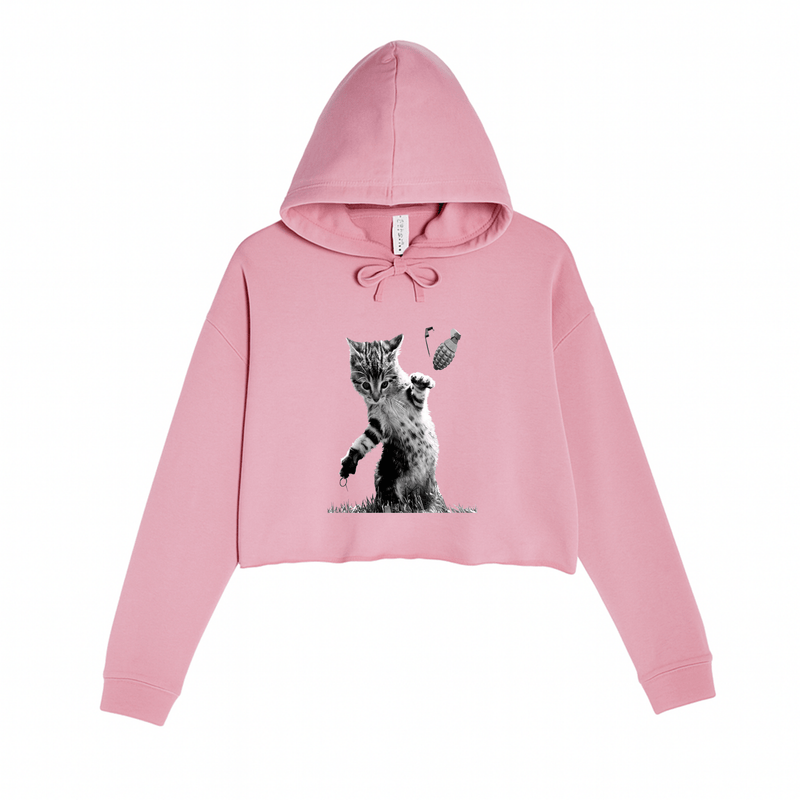 Load image into Gallery viewer, Women&#39;s | Catastrophe 2.0 | Crop Hoodie - Arm The Animals Clothing LLC
