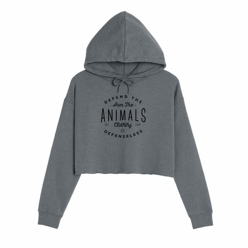 Load image into Gallery viewer, Women&#39;s | Defend The Defenseless | Crop Hoodie - Arm The Animals Clothing LLC
