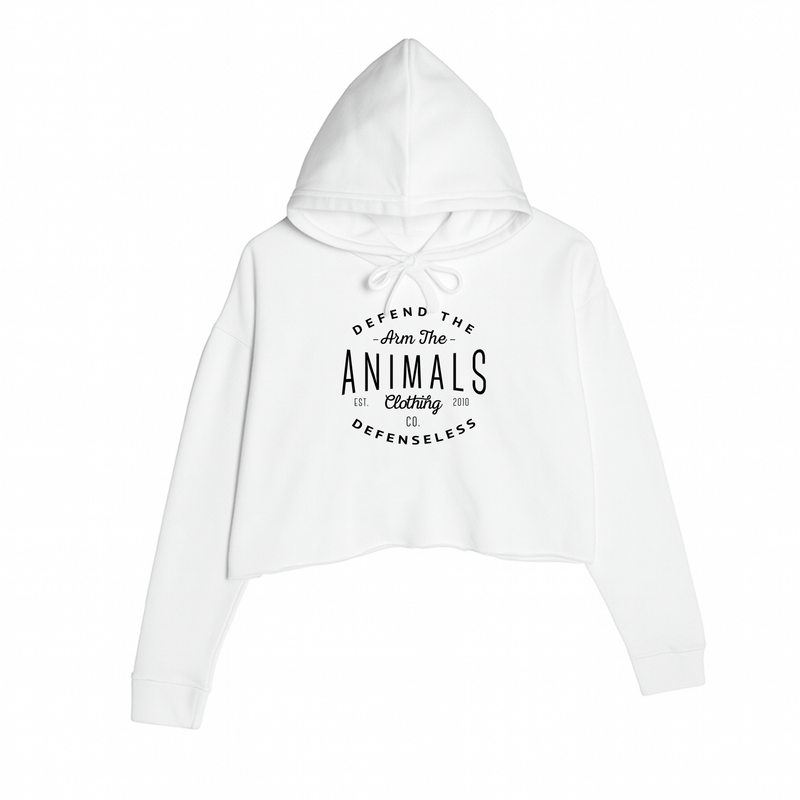 Load image into Gallery viewer, Women&#39;s | Defend The Defenseless | Crop Hoodie - Arm The Animals Clothing LLC
