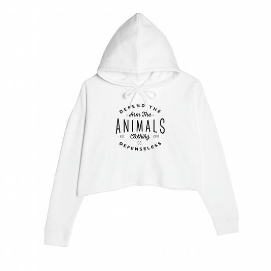 Women's | Defend The Defenseless | Crop Hoodie - Arm The Animals Clothing LLC