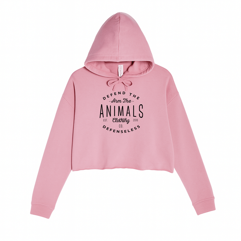 Load image into Gallery viewer, Women&#39;s | Defend The Defenseless | Crop Hoodie - Arm The Animals Clothing LLC
