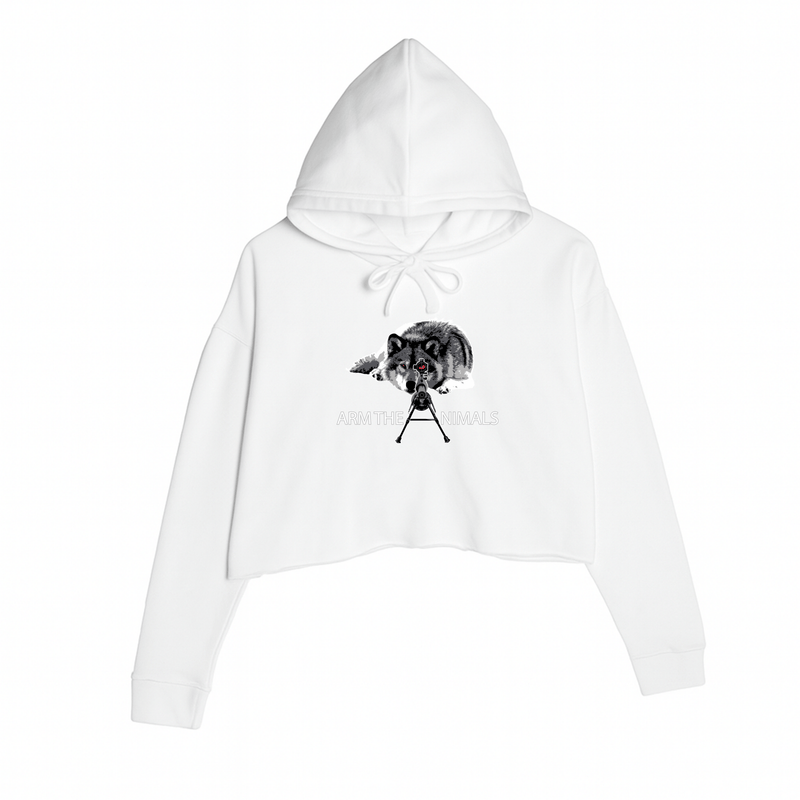 Load image into Gallery viewer, Women&#39;s | M - 16 Wolf | Crop Hoodie - Arm The Animals Clothing LLC
