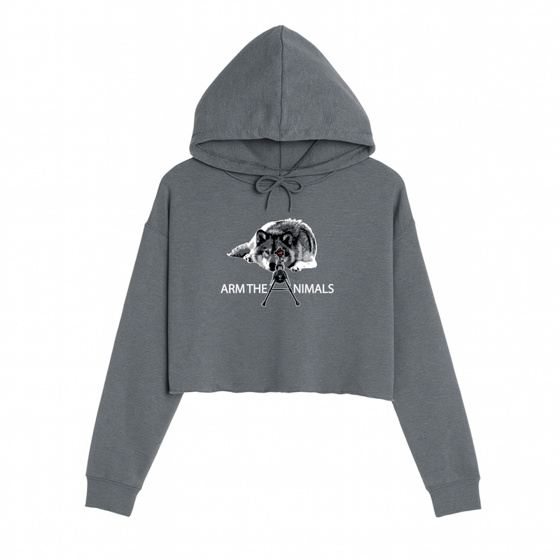 Load image into Gallery viewer, Women&#39;s | M - 16 Wolf | Crop Hoodie - Arm The Animals Clothing LLC
