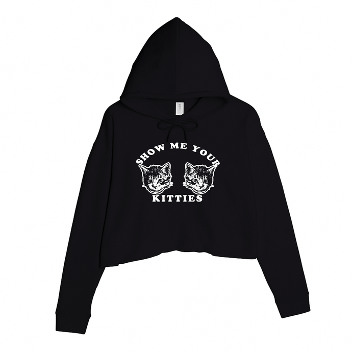 Women's | My Kitties | Crop Hoodie - Arm The Animals Clothing LLC