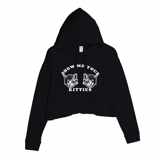 Women's | My Kitties | Crop Hoodie - Arm The Animals Clothing LLC