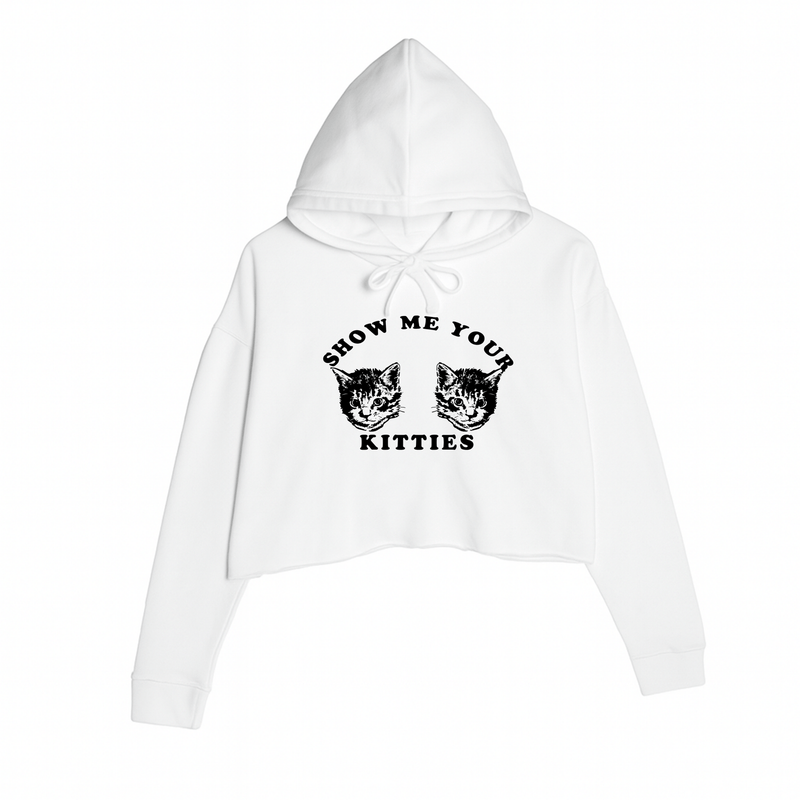 Load image into Gallery viewer, Women&#39;s | My Kitties | Crop Hoodie - Arm The Animals Clothing LLC
