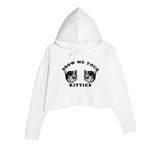 Women's | My Kitties | Crop Hoodie - Arm The Animals Clothing LLC