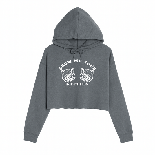 Women's | My Kitties | Crop Hoodie - Arm The Animals Clothing LLC