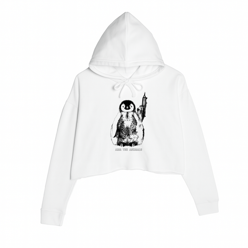 Load image into Gallery viewer, Women&#39;s | Pen - Gun | Crop Hoodie - Arm The Animals Clothing LLC
