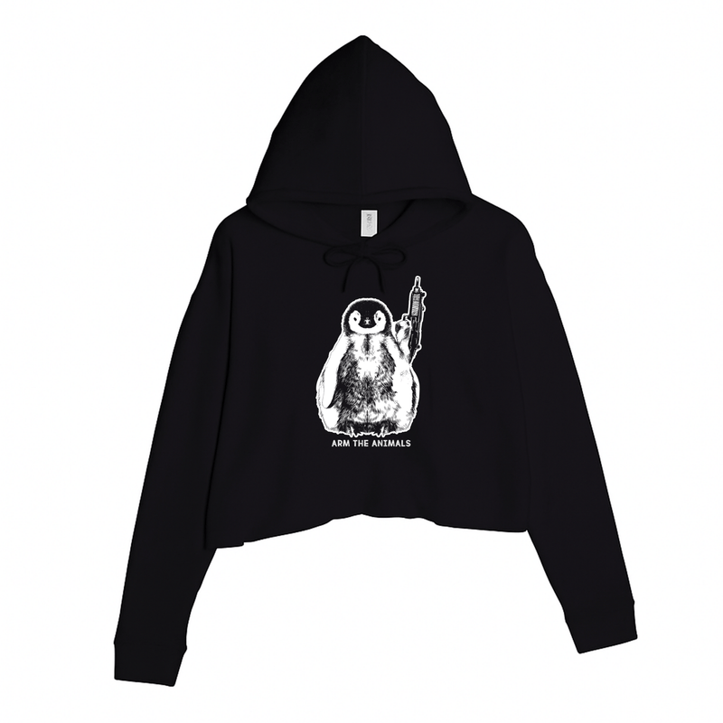 Load image into Gallery viewer, Women&#39;s | Pen - Gun | Crop Hoodie - Arm The Animals Clothing LLC
