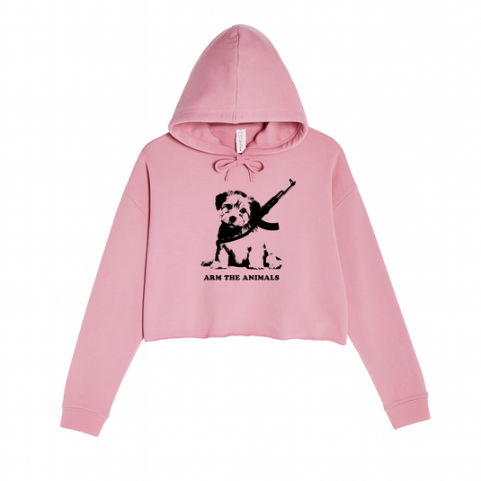 Women's | Puppy Power | Crop Hoodie - Arm The Animals Clothing LLC