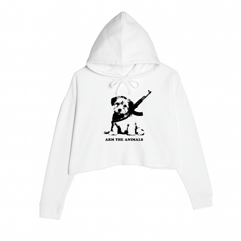 Load image into Gallery viewer, Women&#39;s | Puppy Power | Crop Hoodie - Arm The Animals Clothing LLC
