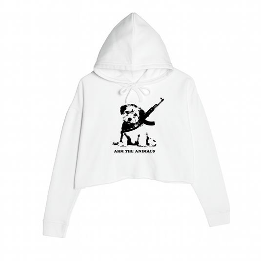 Women's | Puppy Power | Crop Hoodie - Arm The Animals Clothing LLC
