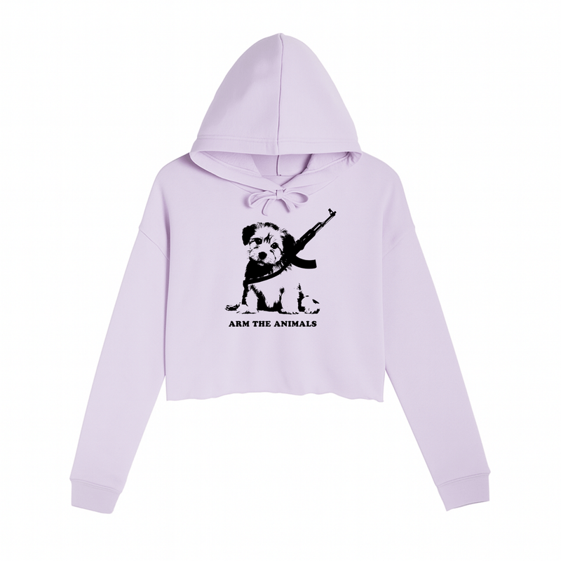 Load image into Gallery viewer, Women&#39;s | Puppy Power | Crop Hoodie - Arm The Animals Clothing LLC
