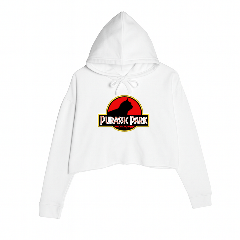 Load image into Gallery viewer, Women&#39;s | Purrassic Park | Crop Hoodie - Arm The Animals Clothing LLC
