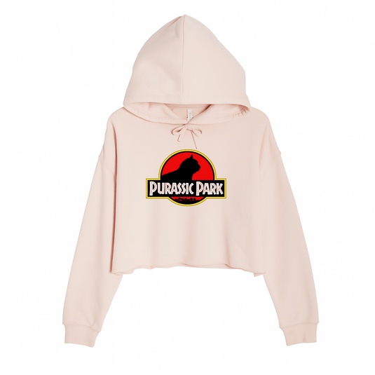 Women's | Purrassic Park | Crop Hoodie - Arm The Animals Clothing LLC