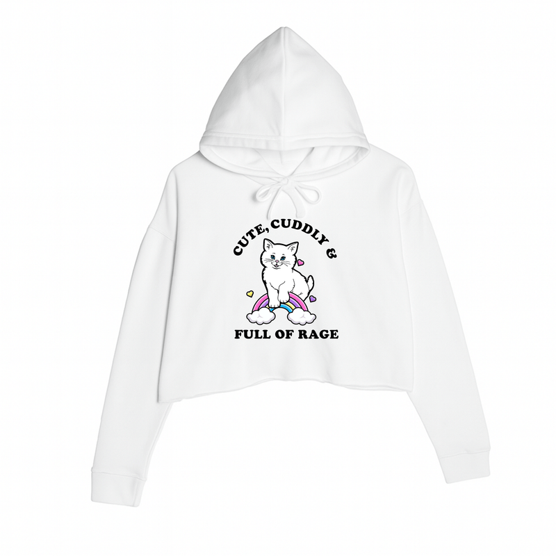 Load image into Gallery viewer, Women&#39;s | Rage Kitty | Crop Hoodie - Arm The Animals Clothing LLC
