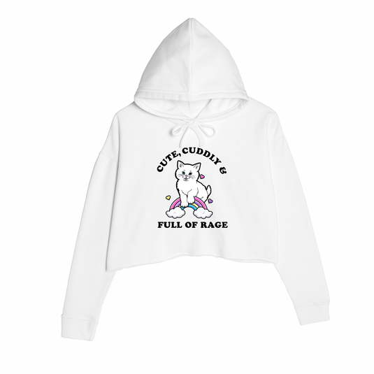 Women's | Rage Kitty | Crop Hoodie - Arm The Animals Clothing LLC
