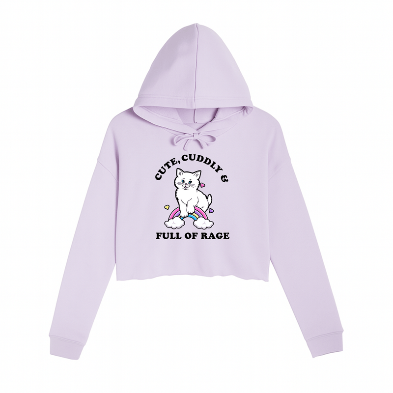 Load image into Gallery viewer, Women&#39;s | Rage Kitty | Crop Hoodie - Arm The Animals Clothing LLC
