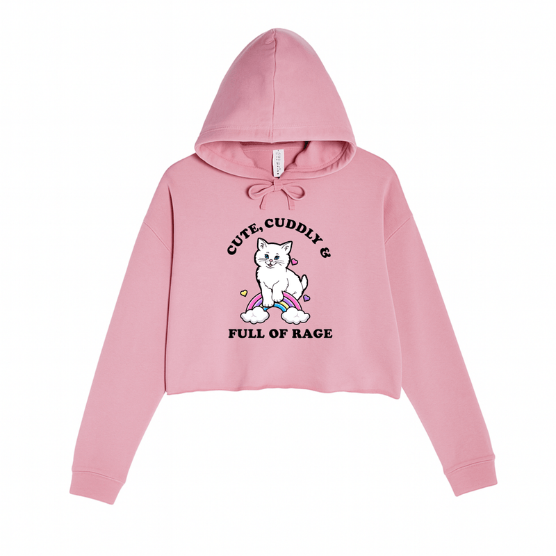 Load image into Gallery viewer, Women&#39;s | Rage Kitty | Crop Hoodie - Arm The Animals Clothing LLC
