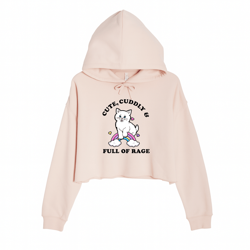 Load image into Gallery viewer, Women&#39;s | Rage Kitty | Crop Hoodie - Arm The Animals Clothing LLC
