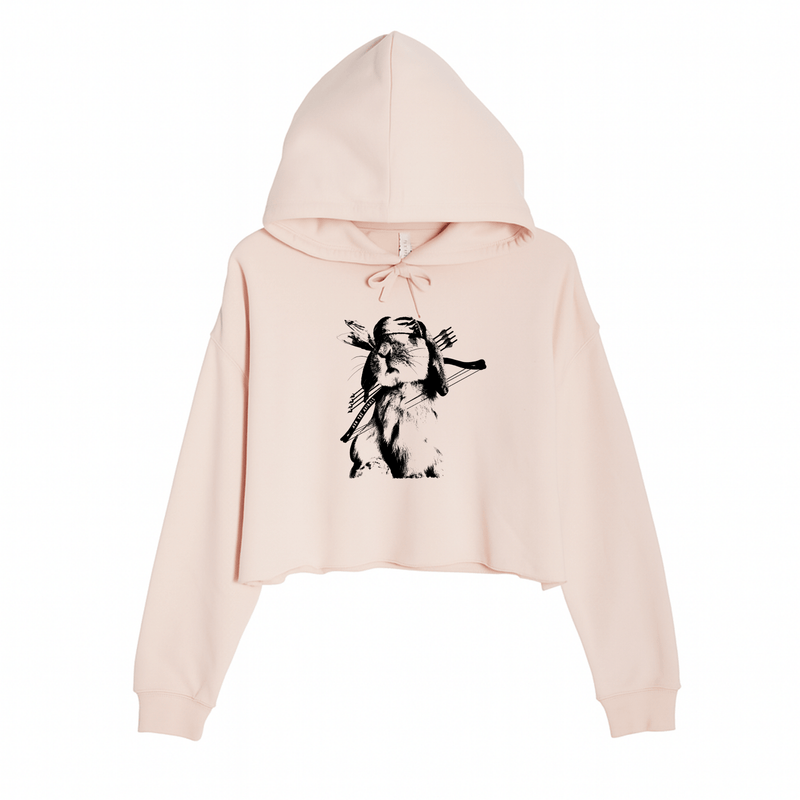 Load image into Gallery viewer, Women&#39;s | Rambo Bunny | Crop Hoodie - Arm The Animals Clothing LLC
