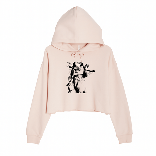 Women's | Rambo Bunny | Crop Hoodie - Arm The Animals Clothing LLC