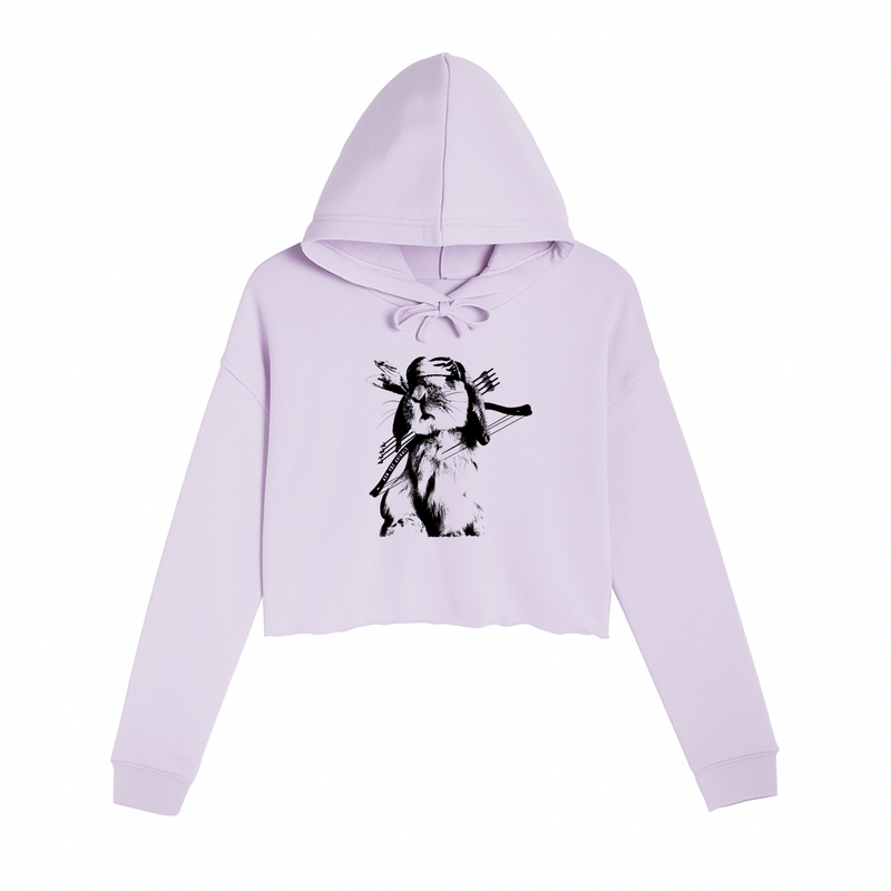 Load image into Gallery viewer, Women&#39;s | Rambo Bunny | Crop Hoodie - Arm The Animals Clothing LLC
